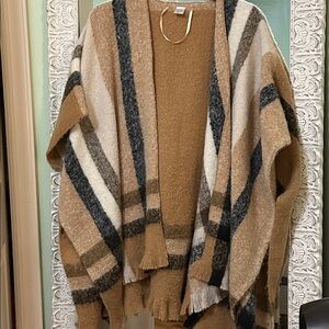 Striped Tan and Black Women's Sweater